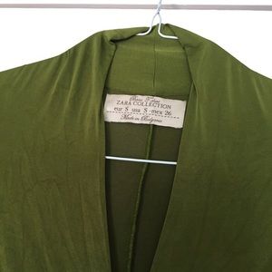 A green silk dress